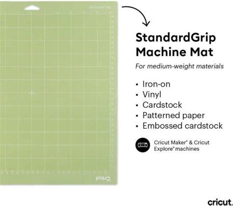 Cricut Explore/Maker LightGrip-Standard-StrongGrip Machine Mat (30x30cm) 3-pack; Cut all the essentials, from delicate paper to heavier specialty materials; Formulated for best possible adhesion and longest life; For Cricut Maker® and Cricut Explore® cutting machines